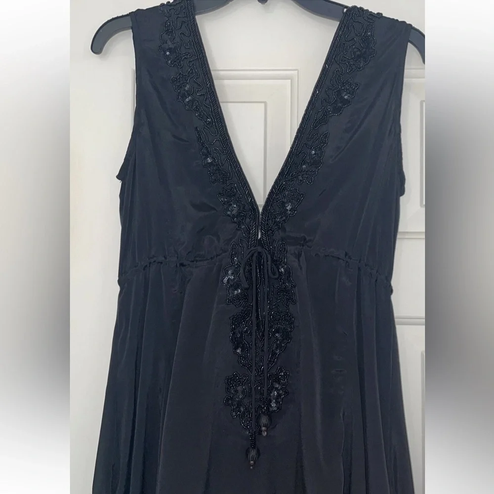 NWT SHAHIDA PARIDES High-Low beaded Maxi Dress. 100% viscose silk - Picture 4 of 7
